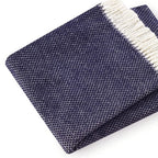 HomeRoots Cotton/Acrylic Soft Navy Blue Links Pattern Throw Blanket