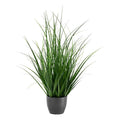 Monarch Specialties I 9575 Artificial Plant, 23' Tall, Grass, Indoor, Faux, Fake, Table, Greenery, Potted, Real Touch, Decorative, Green Grass, Black Pot
