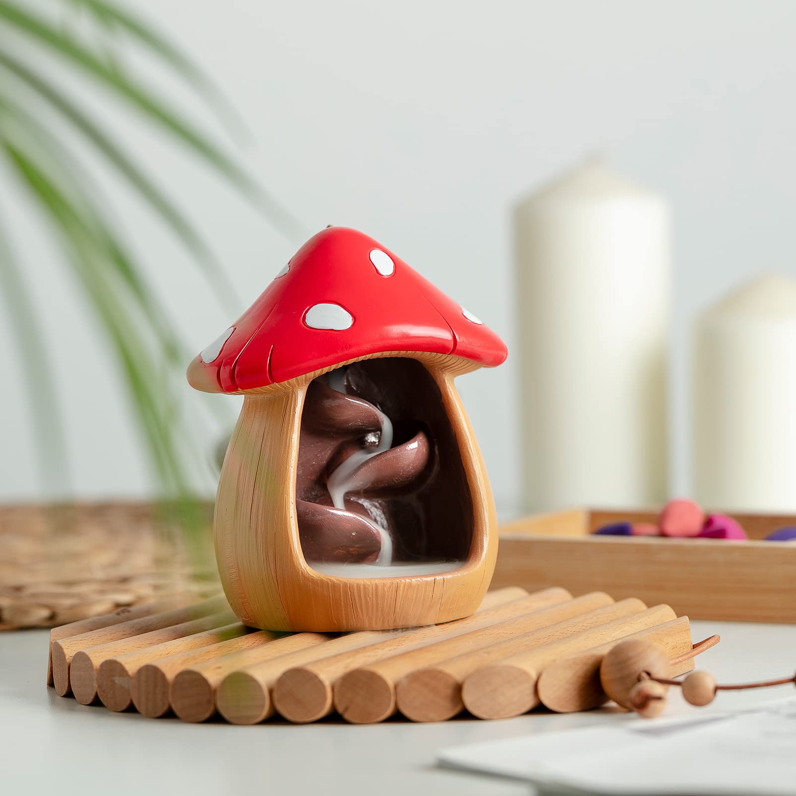 CHUNCHE Mushroom Incense Holder MG02 Resin Brown
