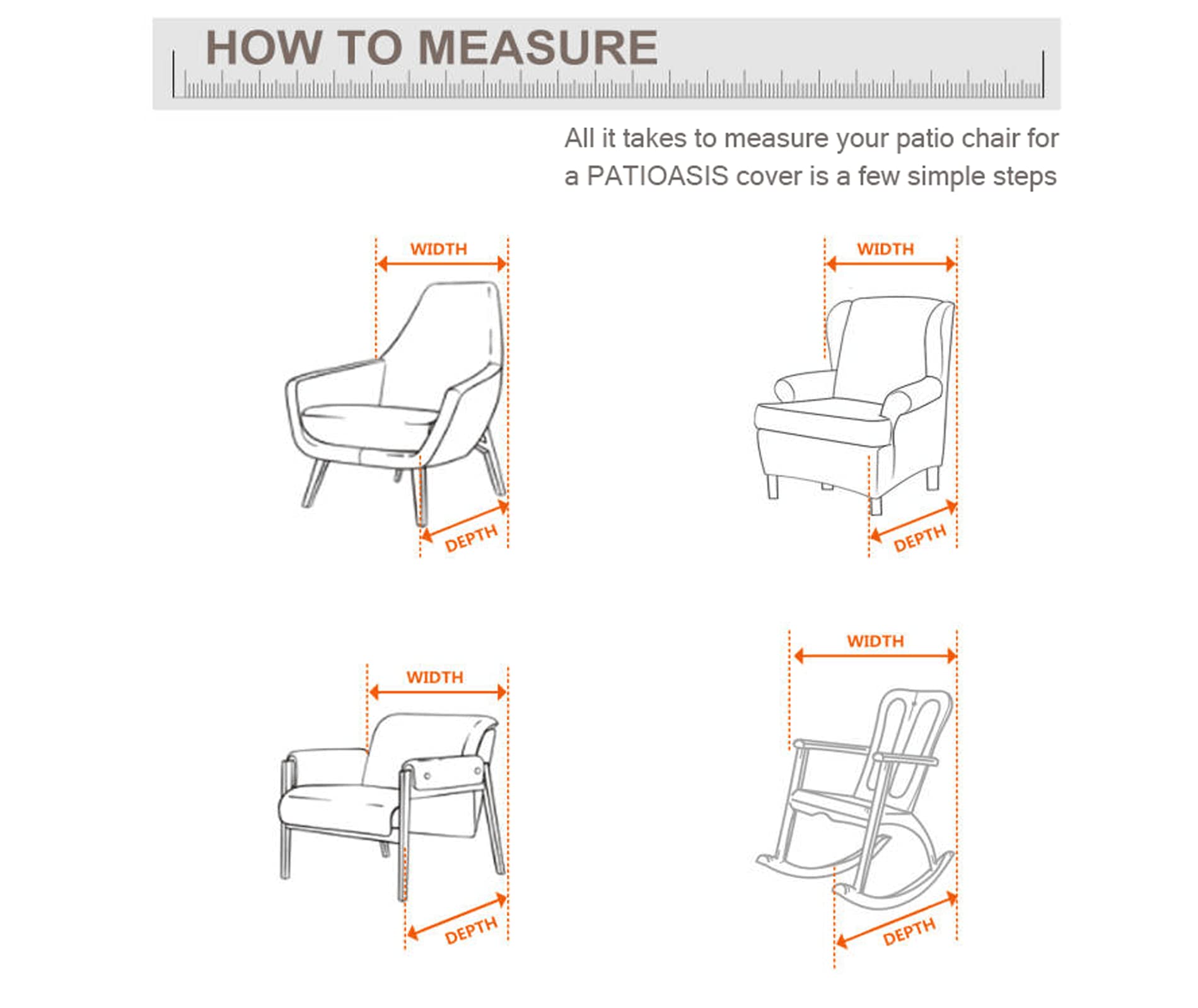 Patioasis 40''W X 40''D X 36''H Oversized Outdoor Recliner Chair Cover 2 Pack, Patio Adirondack Deep Seat Single Armchair Waterproof Fade-Resistant Beige Lawn Deck Furniture Cover