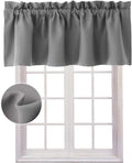 Hiasan Valance Curtains For Kitchen Blackout Thermal Insulated Solid Window Curtain Valance, Grey, 42 X 12 Inches, 1 Panel