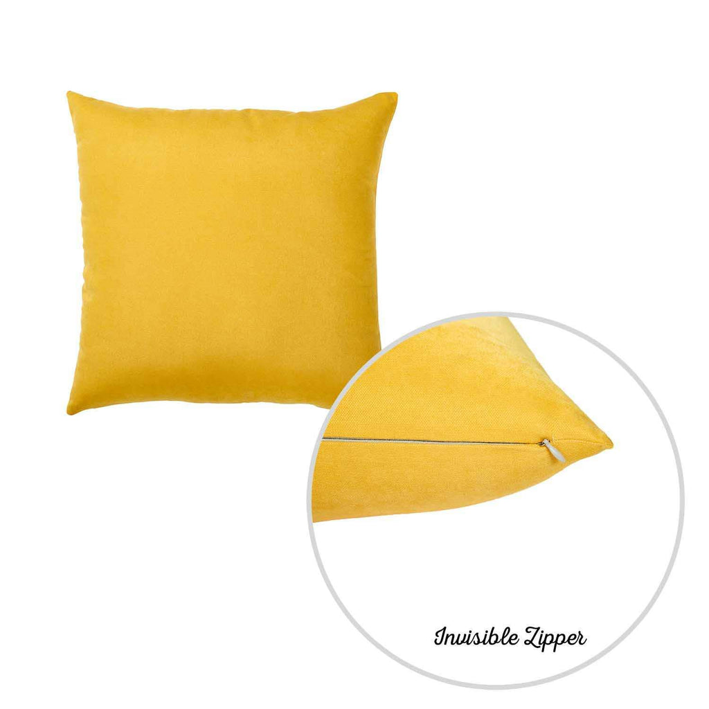 Pillows HomeRoots Polyester 18'x18' Yellow Honey Decorative Throw Cover (2 pcs in Set)