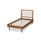 Baxton Studio Sora Mid-Century Modern Ash Walnut Finished Wood Twin Size Platform Bed