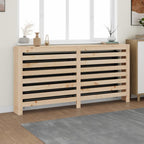 Vidaxl Brown Natural Radiator Cover - 66.5"X7.5"X33.1" | Modern Slat Design | Radiator Cabinet | Heating Cover | Wood Pine | Spacious Shelf | Room Decor