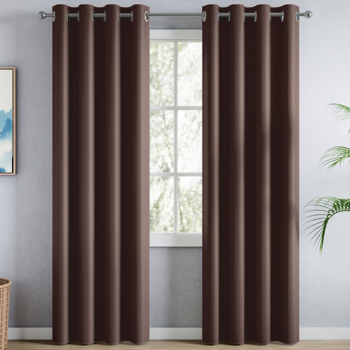 haus & kinder Blackout Curtains 7 feet Long, Door Curtains 7 Feet Set of 2, Blackout Curtain,100% Room Darkening Door Curtain (M