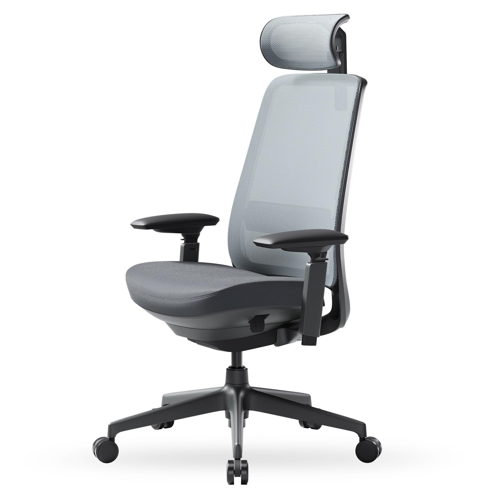 COLAMY Ergonomic Office Chair, High Back Computer Executive Desk Chair with Lumbar Support, Adjustable Headrest and 4D Arms, Sli