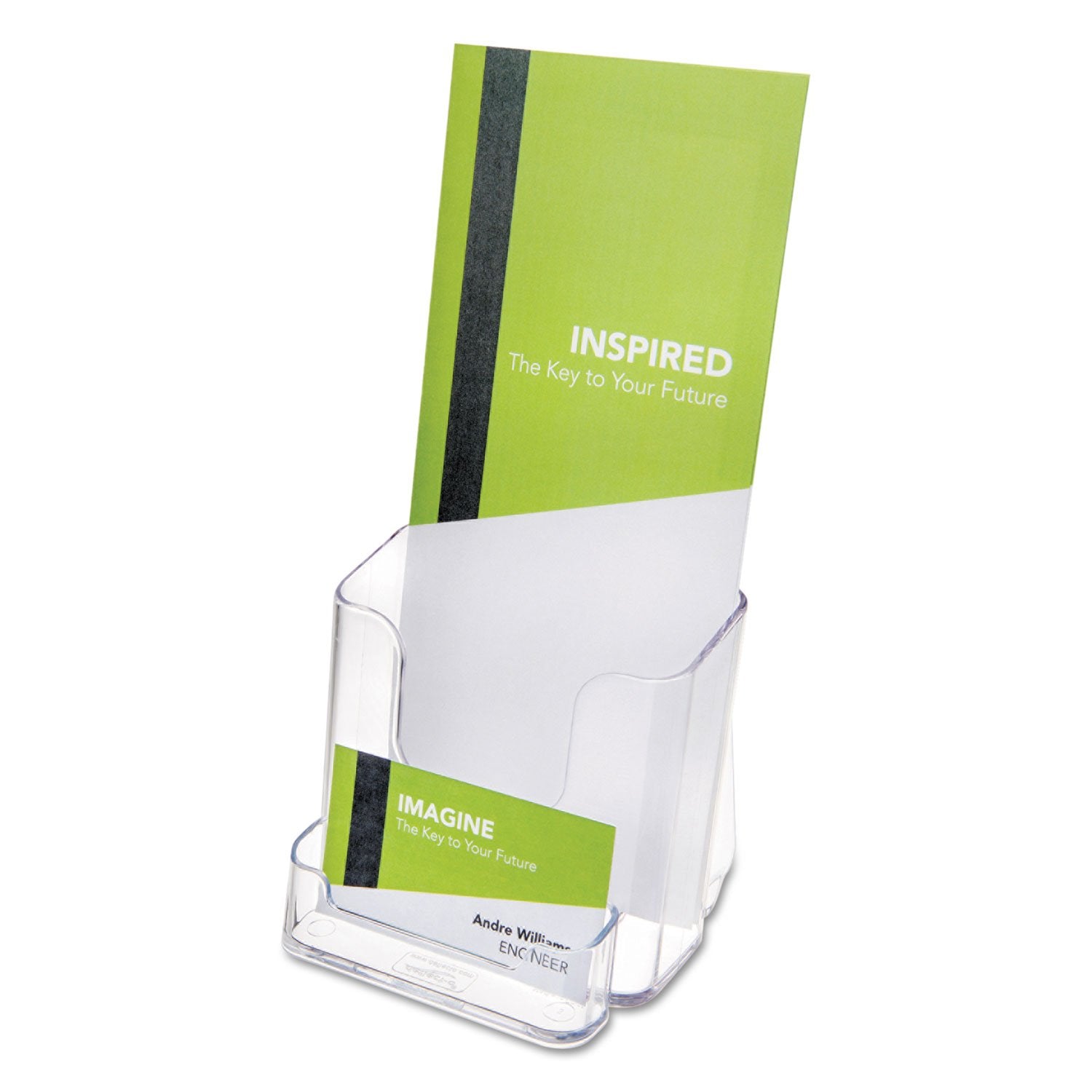 Deflect-O Two-Pocket Rigid Plastic Leaflet Display Rack, Clear (Case Of 6)