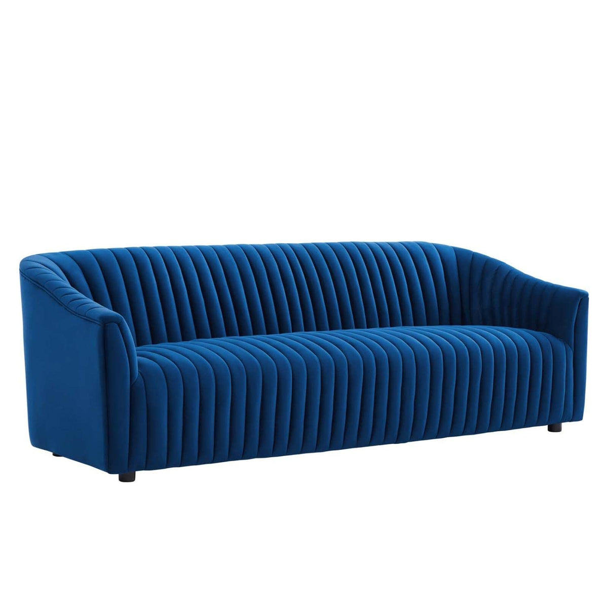 Modway Announce Velvet Channel Tufted Sofa With Navy Finish Eei-5053-Nav