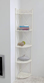 Iron 5-Tier Indoor/Outdoor Corner Shelf Rack