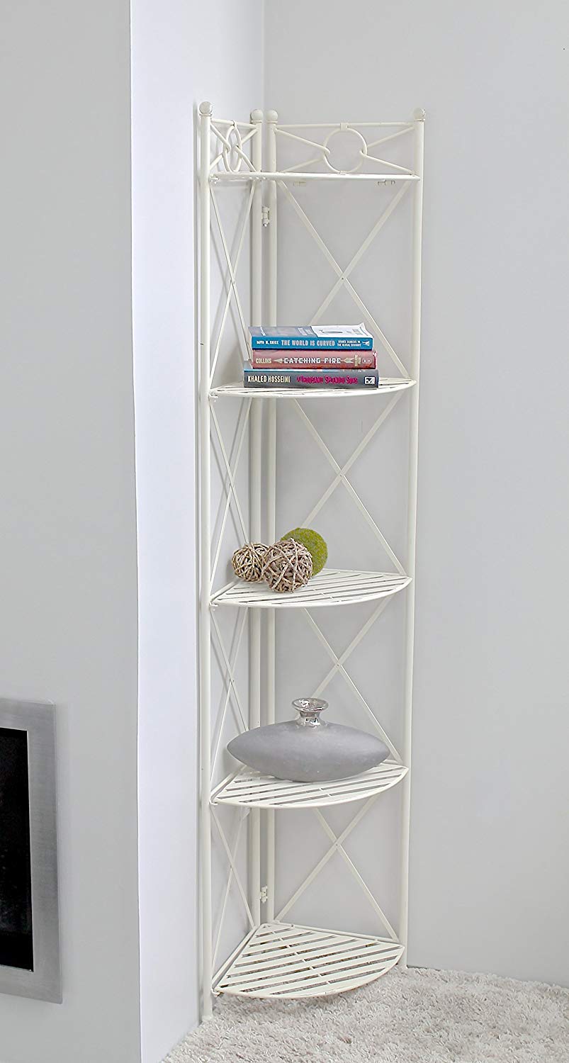 Iron 5-Tier Indoor/Outdoor Corner Shelf Rack