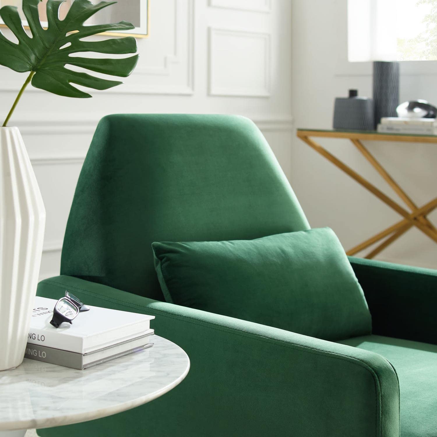 Modway Liliana Performance Velvet Armchair With Emerald Finish Eei-5021-Eme