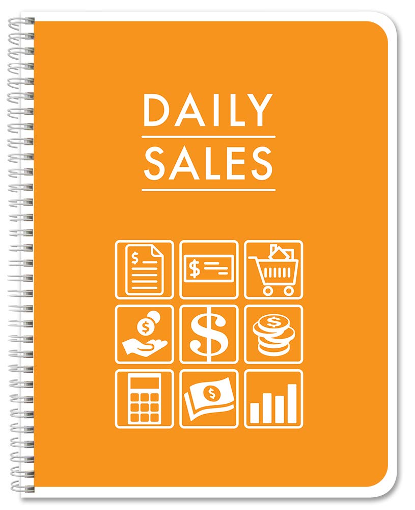 Bookfactory Daily Sales Log Book/Notebook/Small Business Sales Log Book/Sales Summary Register - Wire-O, 100 Pages, 8.5' X 11'