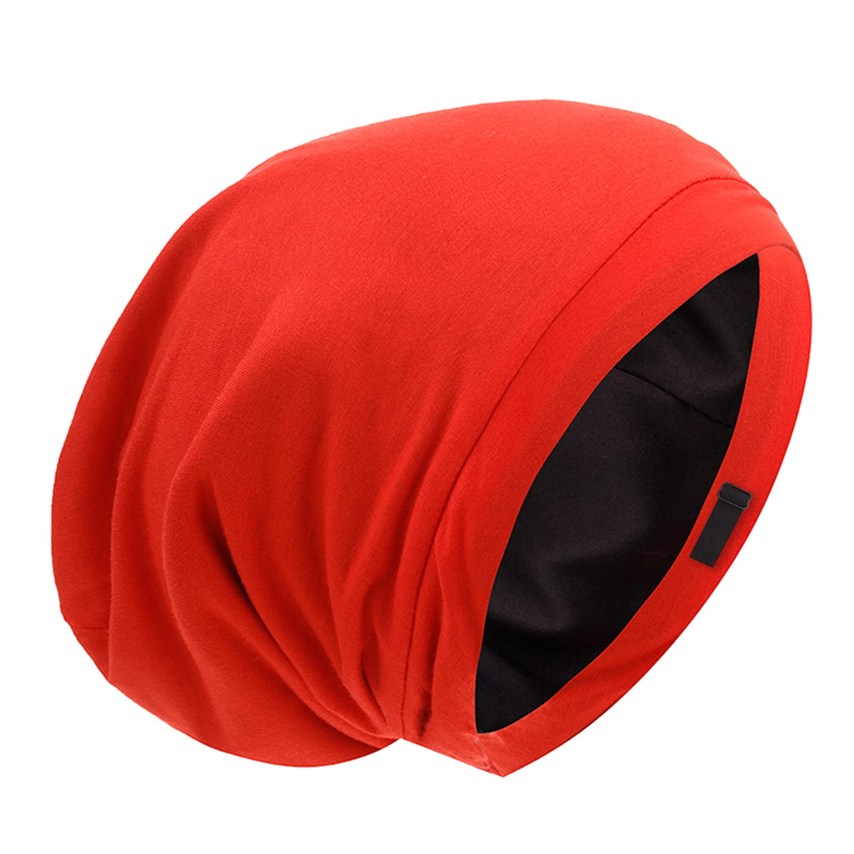 Silk Satin Lined Bonnet Sleep Cap - Adjustable Stay on All Night Hair Wrap Cover Slouchy Beanie for Curly Hair Protection for Wo