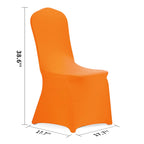 Peomeise Stretch Spandex Chair Cover For Wedding Party Dining Banquet Event (Orange, 12)