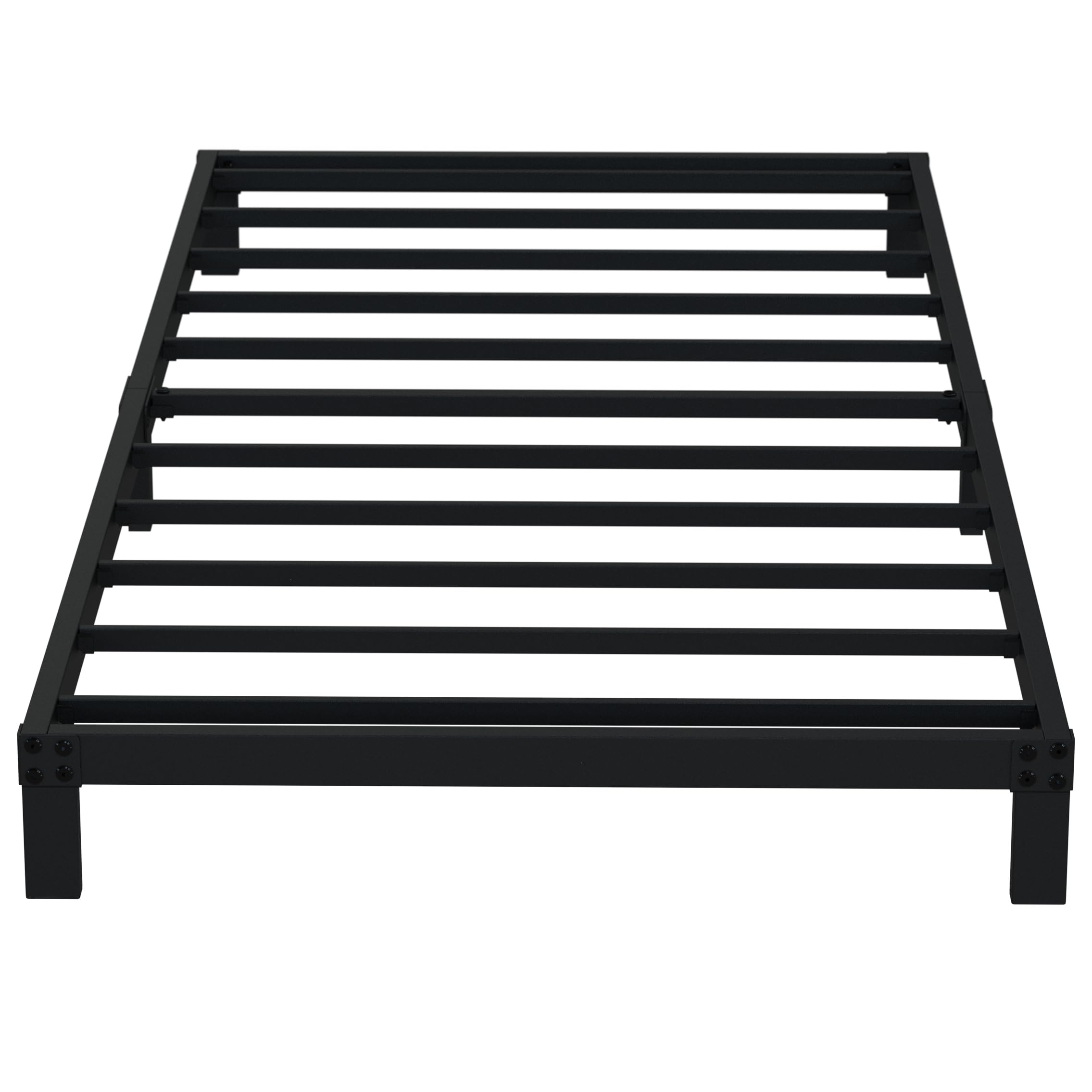 Emoda 6 Inch Twin Bed Frames No Box Spring Needed, Heavy Duty Metal Twin Platform Bed Frame, Noise Free, Easy Assembly, Black