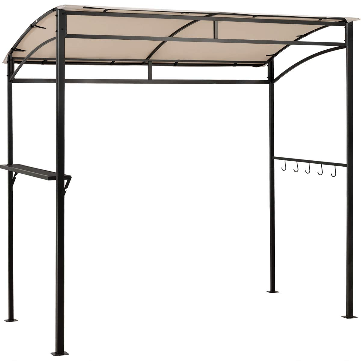 Giantex 7X4.4Ft Grill Gazebo, Patio Outdoor Backyard Bbq Canopy Shelter, Soft Top, Heavy-Duty Steel Construction, Storage Shelf,