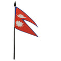 Nepal Table Flag 4' X 6' - Nepalese Desk Flag 15 X 10 Cm - Black Plastic Stick And Base - Az Flag