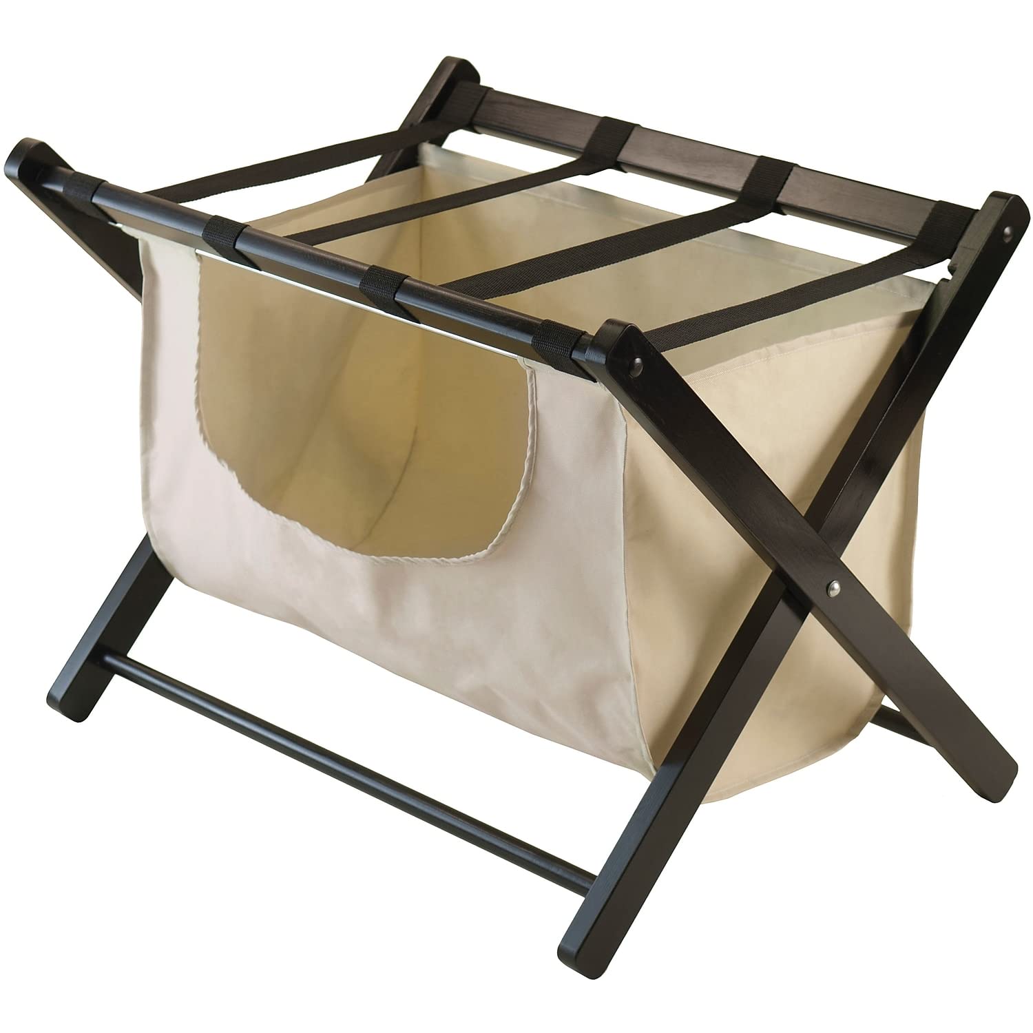 Winsome Dora Luggage Rack With Removable Fabric Basket