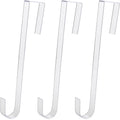 Non Scratch 100% Clear 12in Wreath Hanger 3Pk. Slim Christmas Wreaths Holders for Hanging Fall Halloween Decorations Over Front 