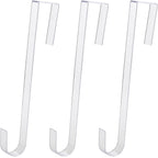 Non Scratch 100% Clear 12in Wreath Hanger 3Pk. Slim Christmas Wreaths Holders for Hanging Fall Halloween Decorations Over Front 