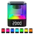 Ebhako Night Light Bluetooth Speaker, Multi-Functional Dual Alarm Clock, MP3 Player, Touch Sensor Bedside Lamp, 48 RGB Color Cha