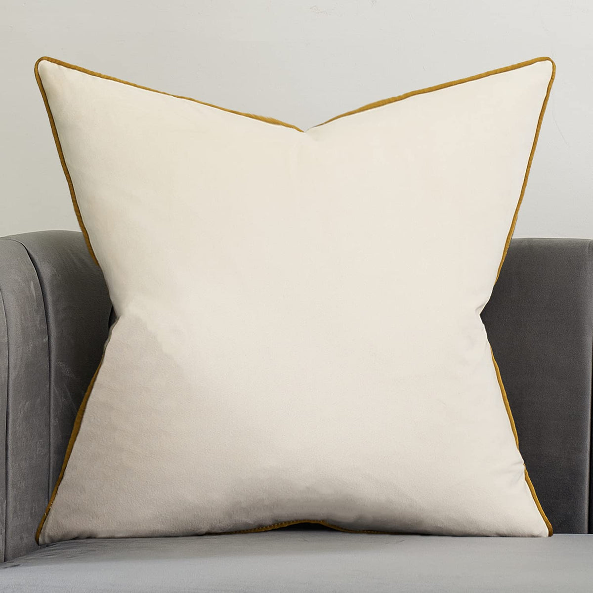 Avigers 20 X 20 Inches White Solid Cushion Case Luxury Modern Square Throw Pillow Cover Decorative Pillow For Couch Living Room