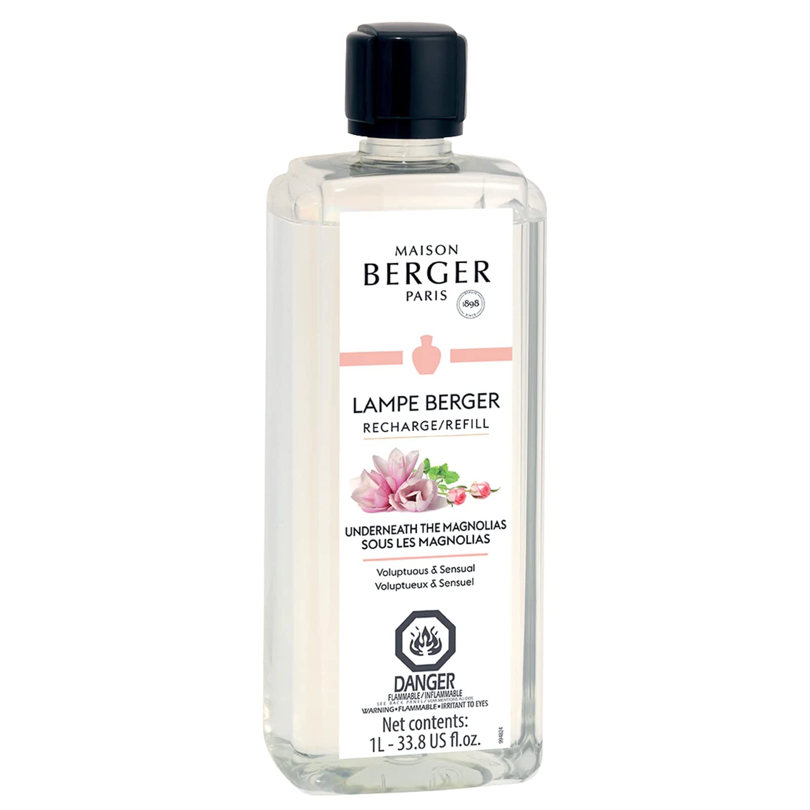 MAISON BERGER - Underneath The Magnolias - Lampe Berger Fragrance Refill for Home Fragrance Oil Diffuser - Air Freshener - 33.8 