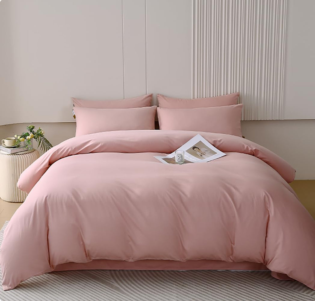 Houseri Pink Comforter Set Twin for Girls Light Pink Bedding Comforter Twin Size Blush Pink Comforter Sets Toddlers Rose Pink Be