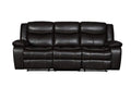HomeRoots 86' Brown Leather Match and Black Reclining Sofa