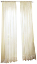 No. 918 Erica Crushed Sheer Voile Rod Pocket Curtain Panel, 51 x 84, Eggshell Off-White