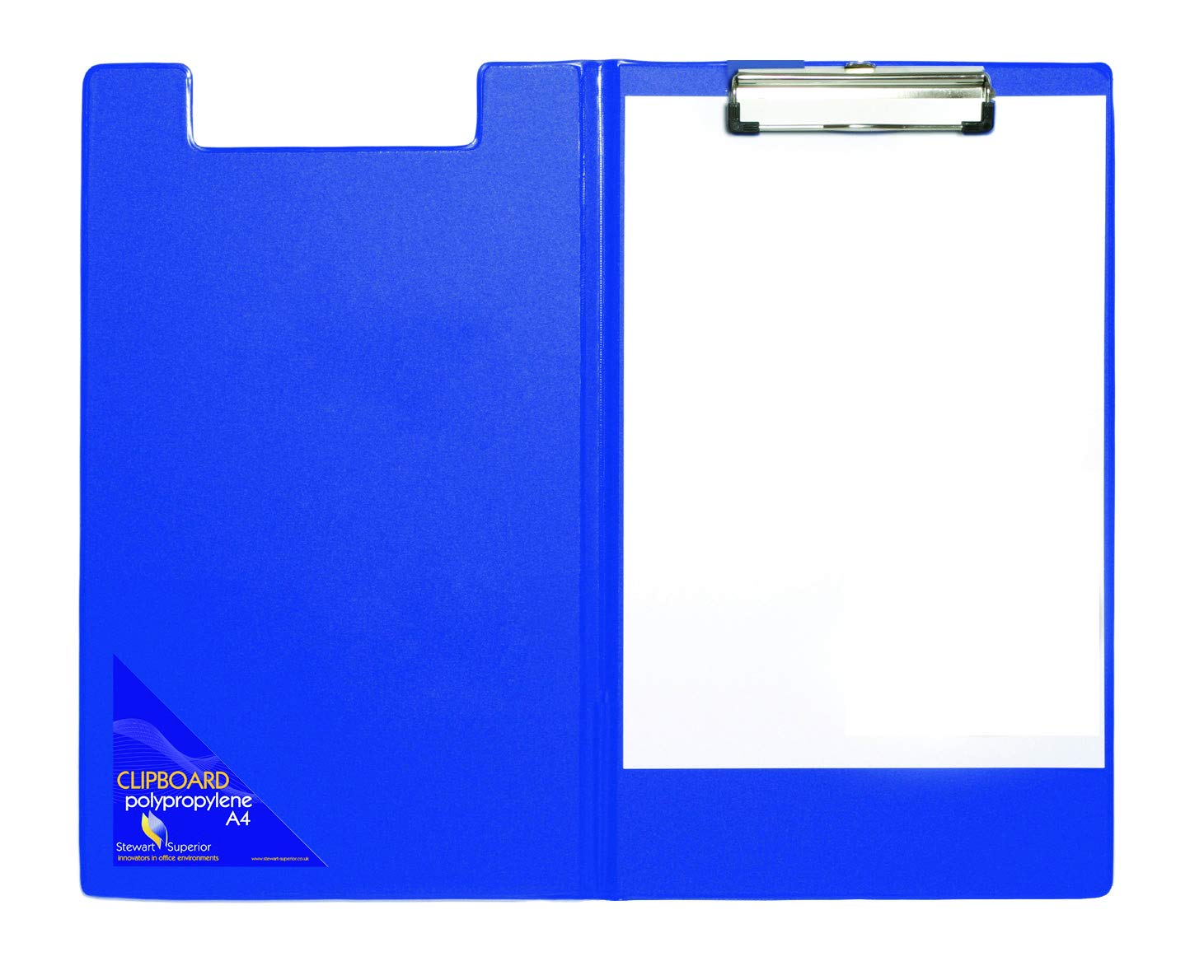 Seco Eco Pvc Covered Foldover Recycled Clipboard With Low Profile Clip, Fits Letter Size And All Documents Up To 8 X 12 - Blue