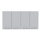 Wall Cabinet 24&Quot; H, 4 Doors, With 2 Internal Shelves And Internal Plate And Glass Organizer, White