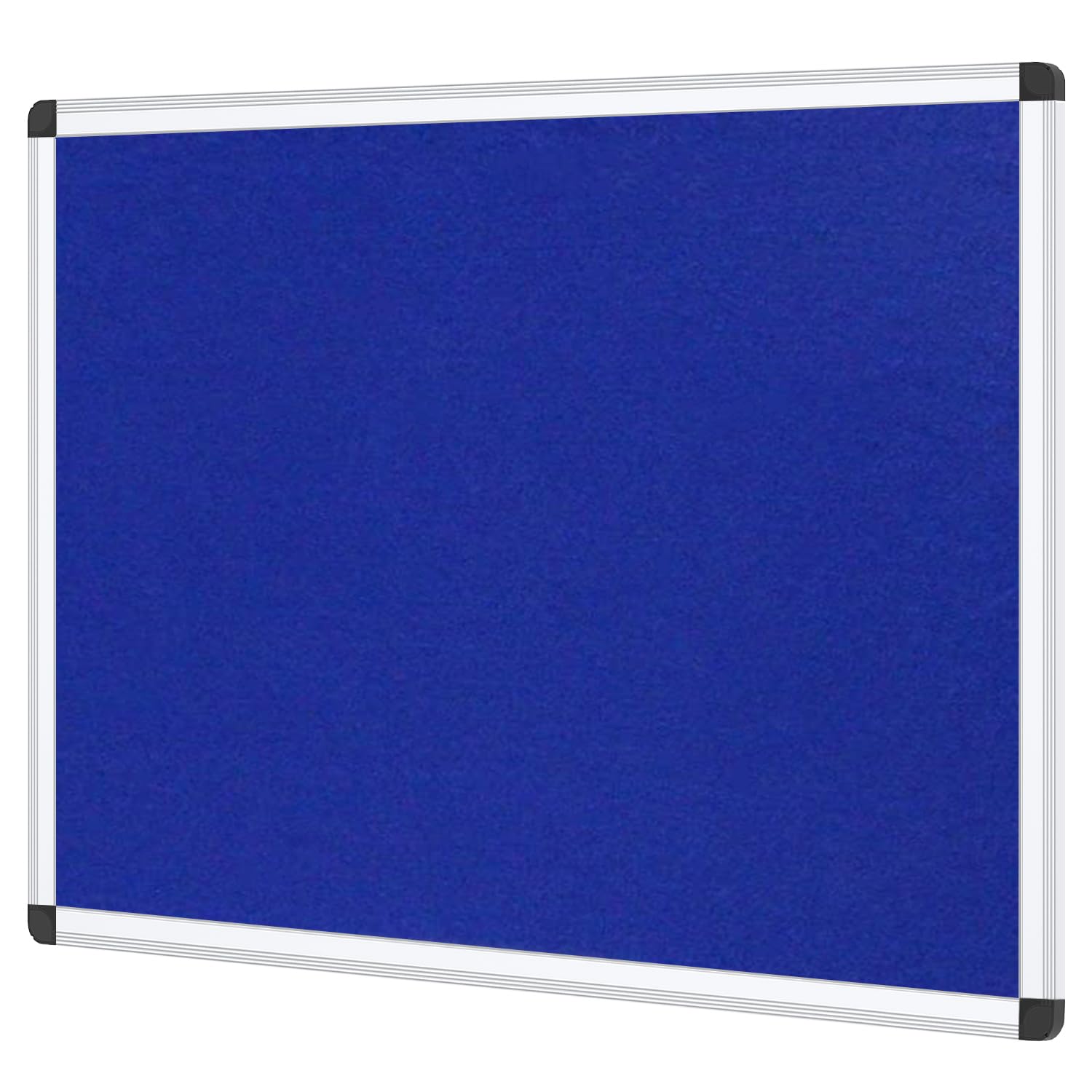 Viz-Pro Notice Board Felt Blue, 36 X 24 Inches, Silver Aluminium Frame