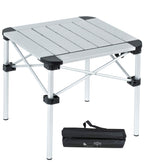 Iclimb Lightweight Stable Alu. Folding Square Table Roll Up Top With Carry Bag For Camping Picnic Backyards Bbq Camp Kitchen (Silver, S)