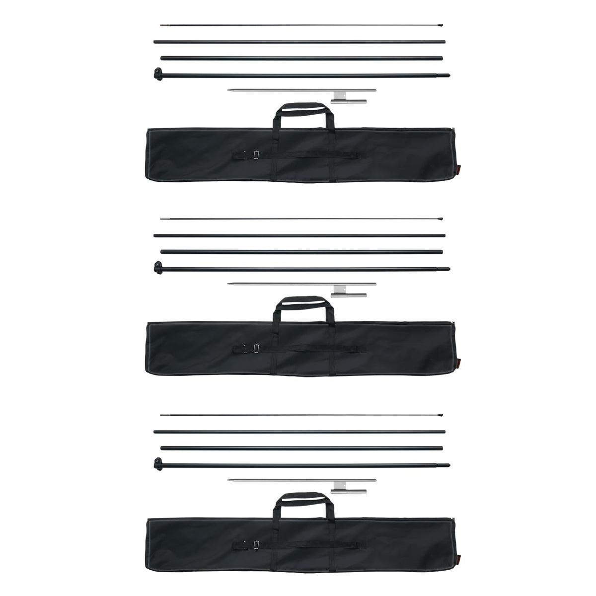 Vevor Flb-4.5-3 Feather Kit, 3 Packs Swooper 16.3 Ft, Sign Poles For Business Advertising Outdoor, With Ground Stakes And A Carr