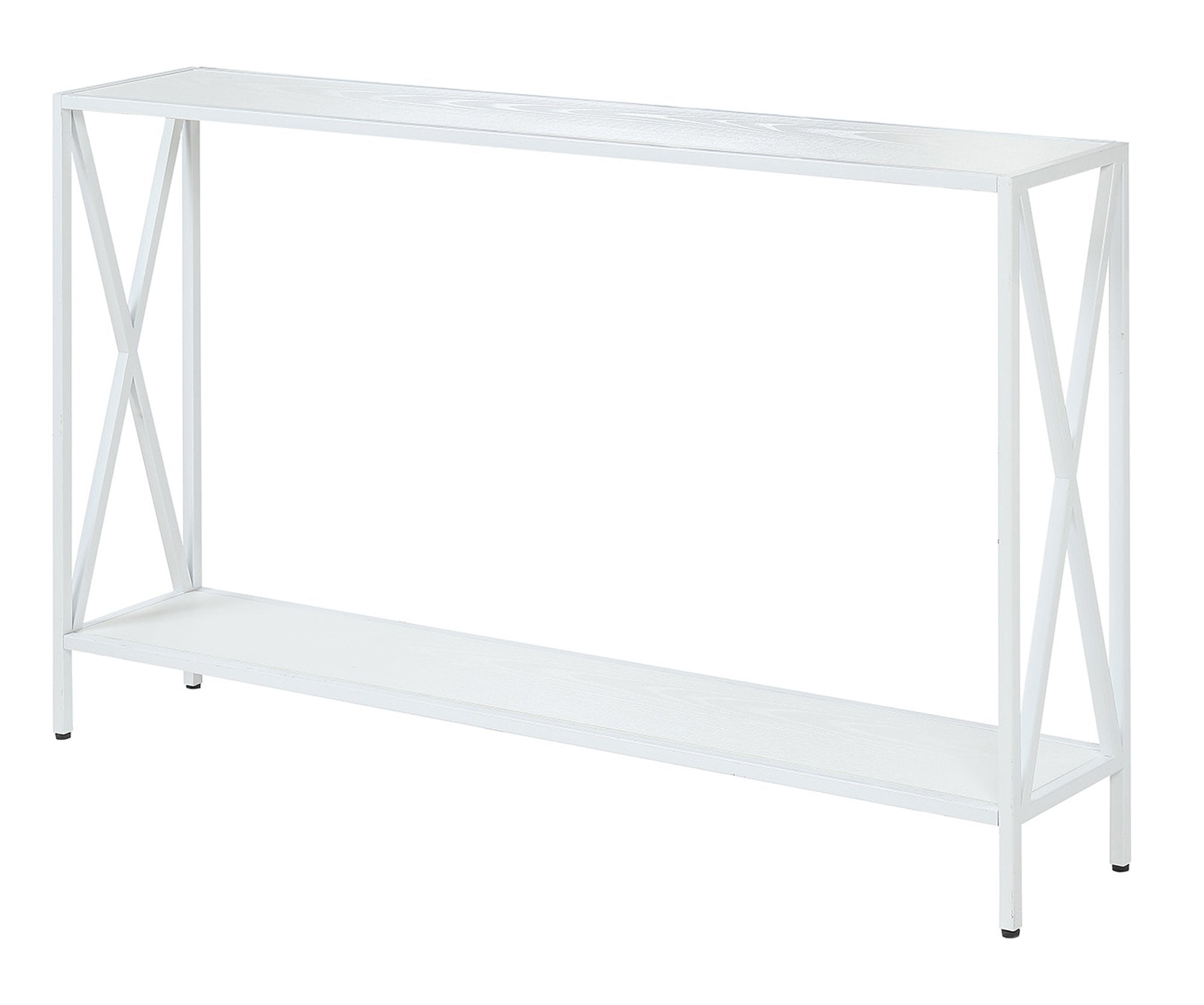Convenience Concepts Tucson Console Table 47.25 - Modern Sofa Table with Storage Shelf, Entryway Hall Table for Living Room, Whi