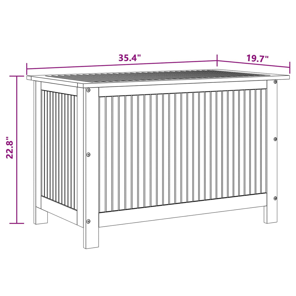 vidaXL Acacia Wood Patio Storage Box - Spacious, Water-Resistant Outdoor/Indoor Unit, Eco-Friendly, Easy Assembly, Brown