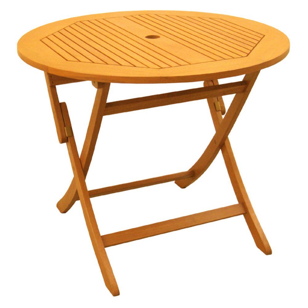 International Caravan Furniture Piece Royal Tahiti Outdoor 36" Round Wood Folding Table
