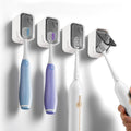 Wall Mount Toothbrush Holder 4 Pack, Adhesive Toothbrush Holders Wall for Bathroom Shower, Toothbrush Organizer Stick On Hanger