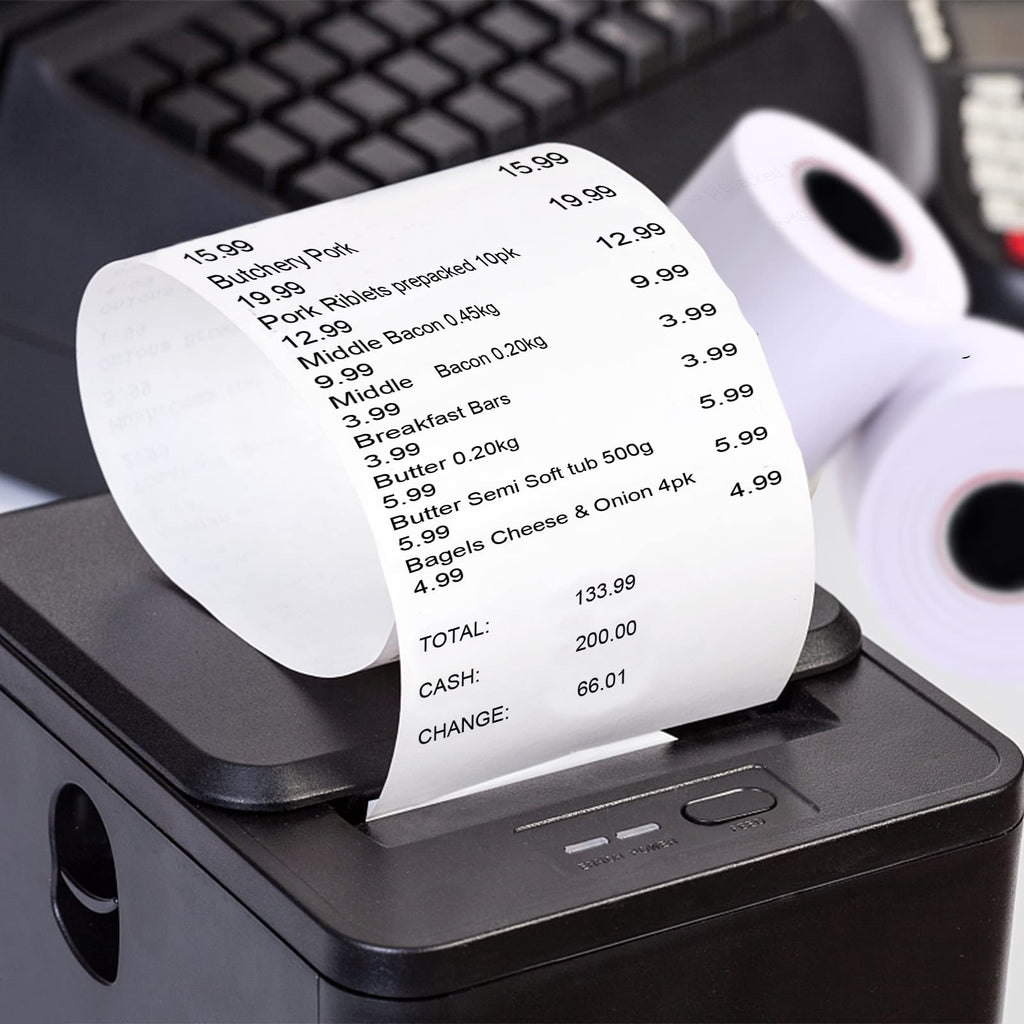 Sjpack Thermal Paper 3 1/8 X 230Ft Pos Receipt Paper, 10 Rolls Cash Register Roll Tm-T88 T-20 T-90 Srp-350 370