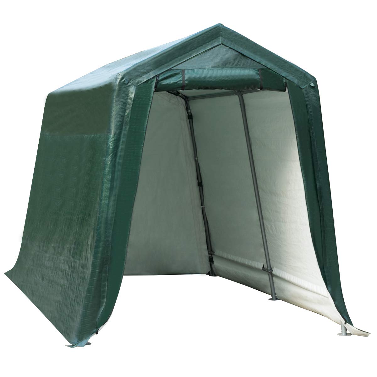 Tangkula 7 Ft X 12 Ft Outdoor Storage Shelter, Patio Storage Tent, Enclosed Carport Shed W/All-Steel Metal Frame And Waterproof