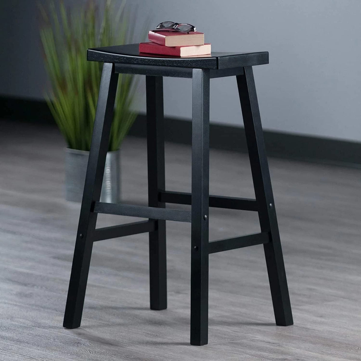 Stool Chair Wod Blk 29&quot;H