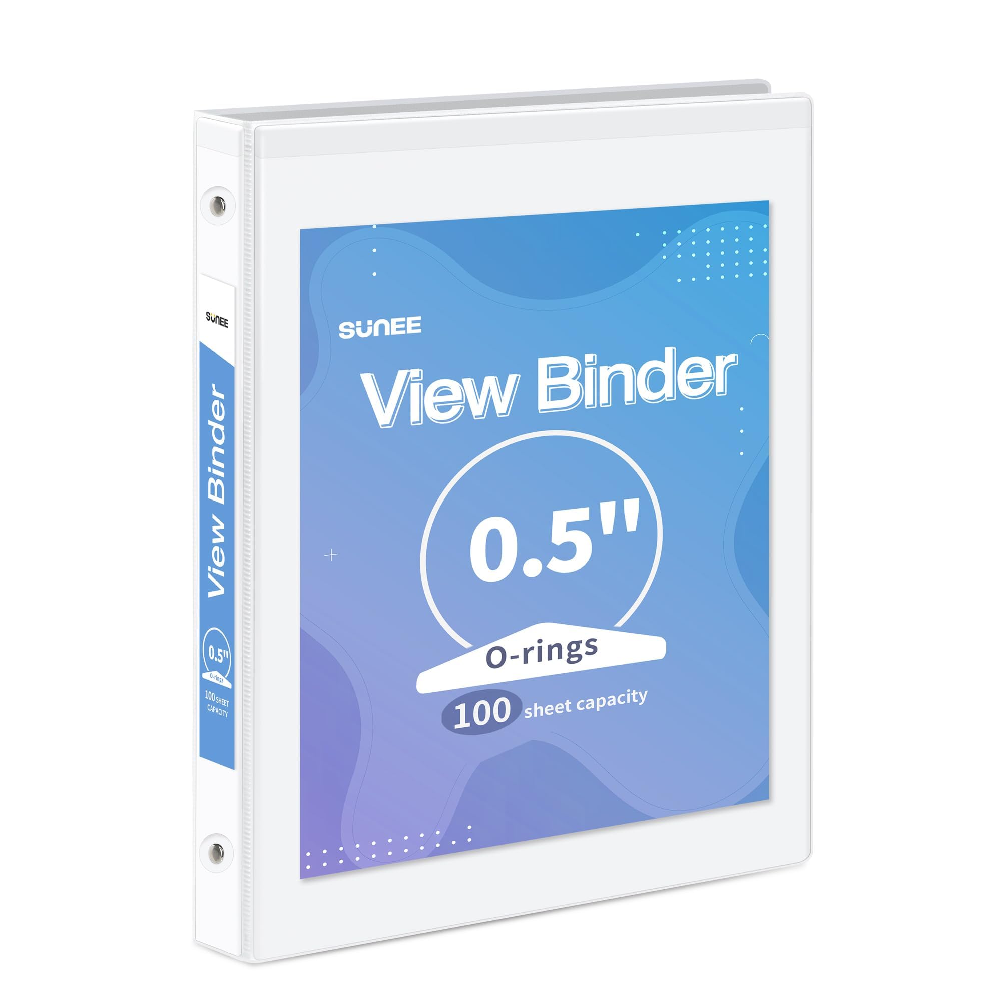 Sunee 3 Ring Binder 1/2 Inch 1 Pack, Clear View Binder Three Ring Pvc-Free (Fit 8.5X11 Inches) For School Binder Or Office Binde