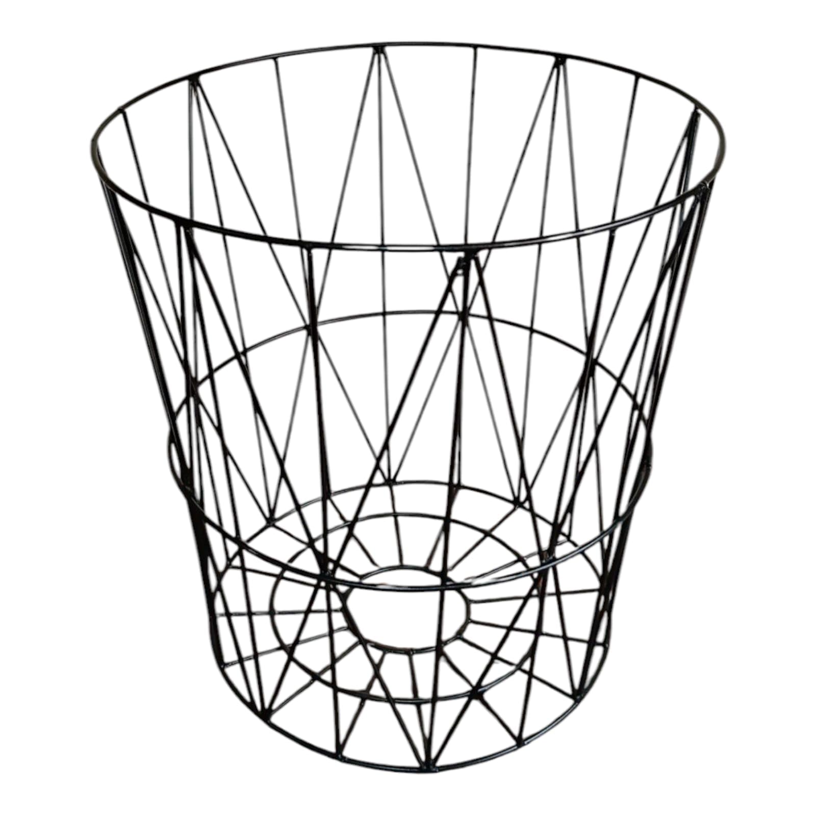 Indian Artisans Laundry Basket Without Handles | Metal Wire Basket | Laundry Storage Bin | Clothes Organizer/Heavy Wire Basket/B