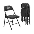 Vistacasa 4 Pack Gray Folding Chairs With Padded Seats For Outdoor & Indoor
