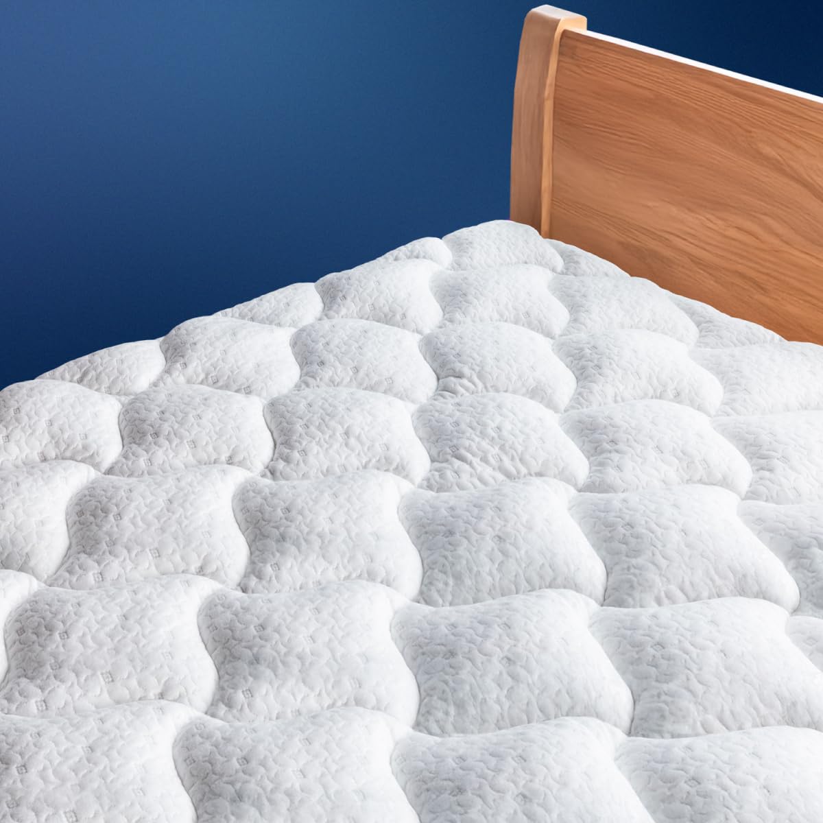 Viscosoft King Fiberfill Pillow Top Mattress Topper Pad - Soft Overstuffed Premium Support - Quilted Temperature Smart Viscose F