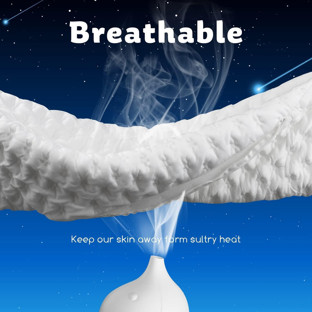 Kucey Cooling Bed Pillows For Sleeping Shredded Memory Foam Adjustable Cool Rayon Derived From Pillow For Side Back Stomach Slee