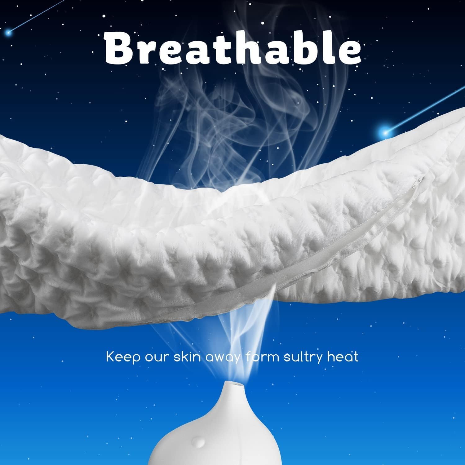 Kucey Cooling Bed Pillows For Sleeping Shredded Memory Foam Adjustable Cool Rayon Derived From Pillow For Side Back Stomach Slee