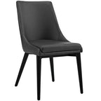 Modway Viscount Mid-Century Modern Faux Leather Upholstered Two Dining Chairs In Black