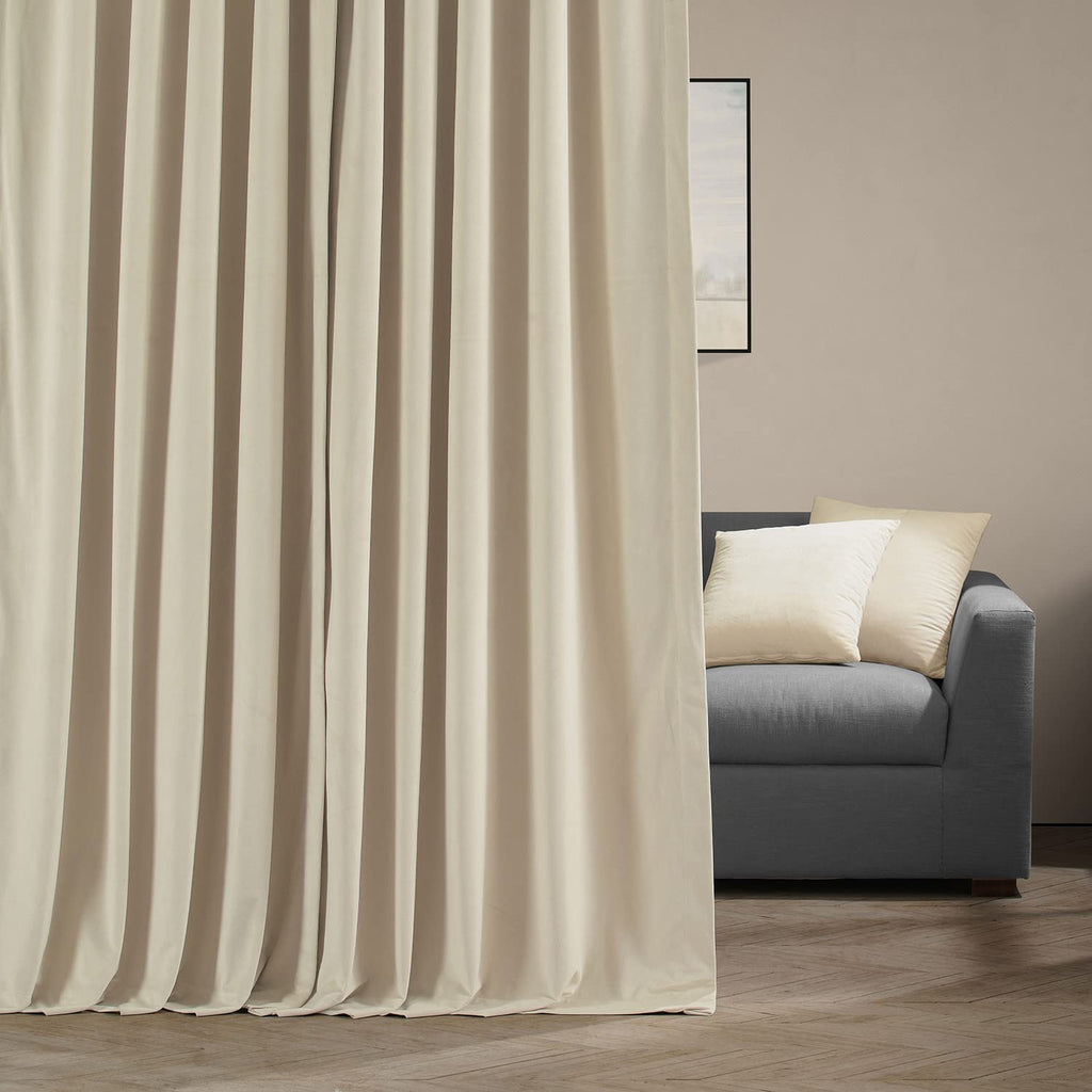 Hpd Half Price Drapes Signature Velvet Thermal Blackout Curtains For Living Room 84 Inch Long (1 Panel) Rod Pocket Insulated Blackout Curtains For Bedroom Window Curtains, 100W X 84L, Neutral Ground